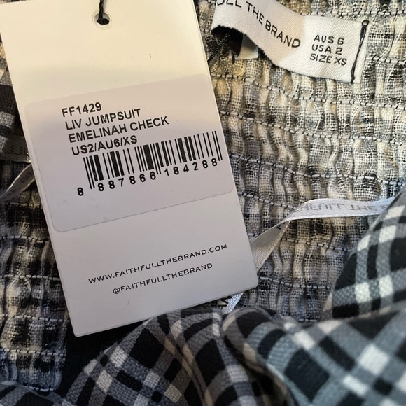 FAITHFULL the Brand Liv Check Linen Jumpsuit Emelinah Check - Picture 14 of 15